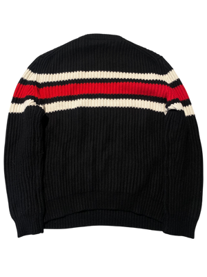 Prada Used Prada Black Cashmere Sweater With Logo Pattern - test