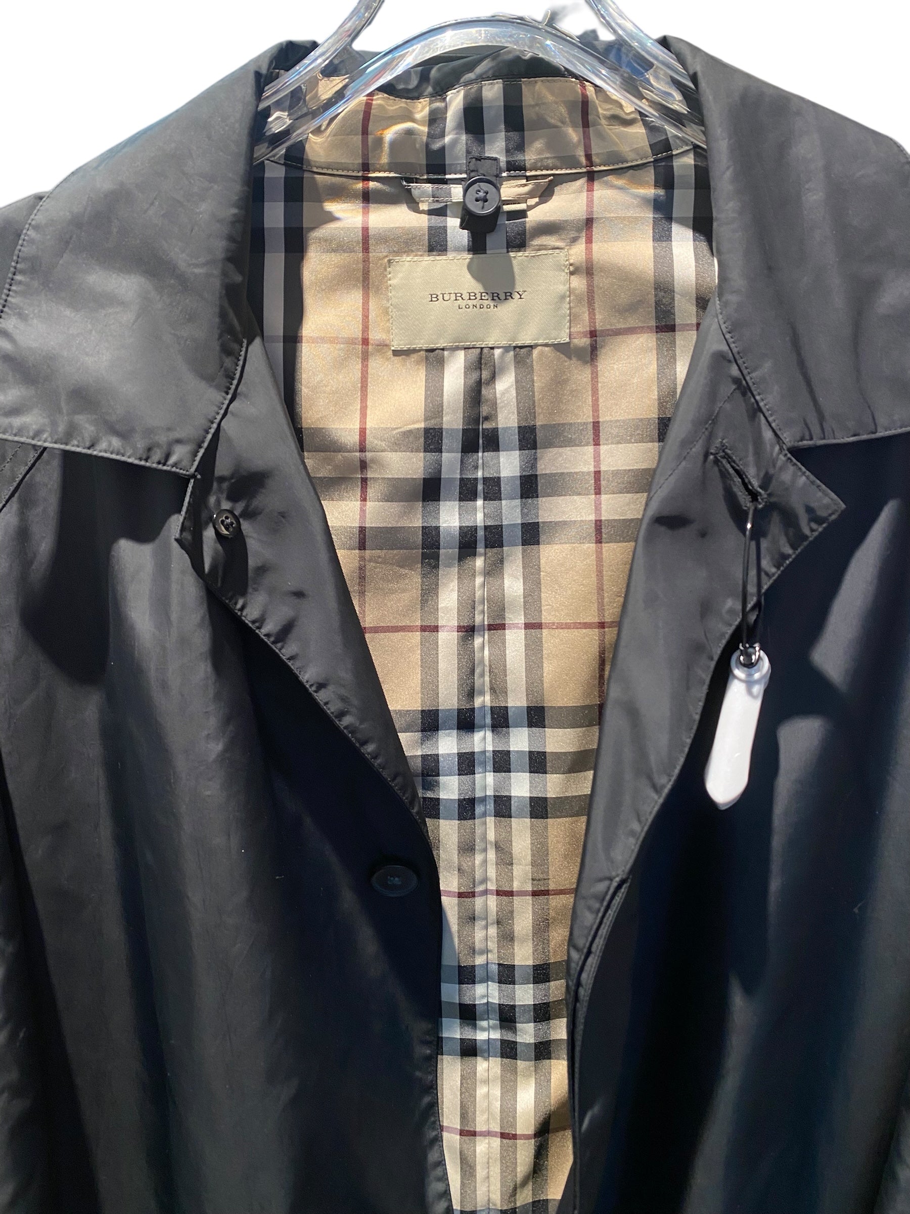 nike Used Burberry Classic Black Long Coat - 1008251527