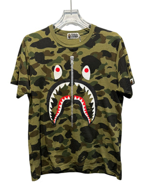 Bape Used Bape Camo Shark Zip Graphic Tee - 1204251418