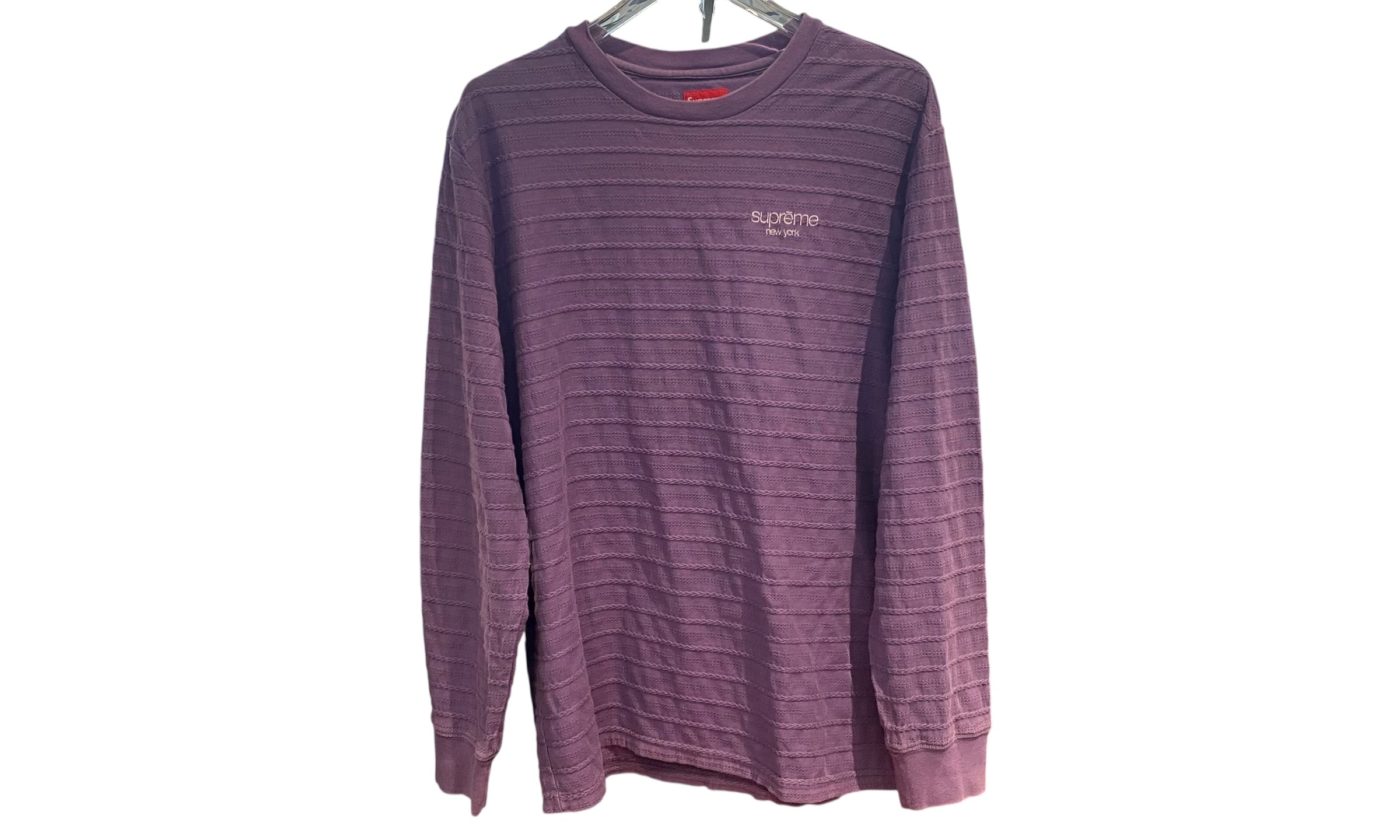 Supreme Used Supreme Purple Rope Stripe Long Sleeve  - 809251541