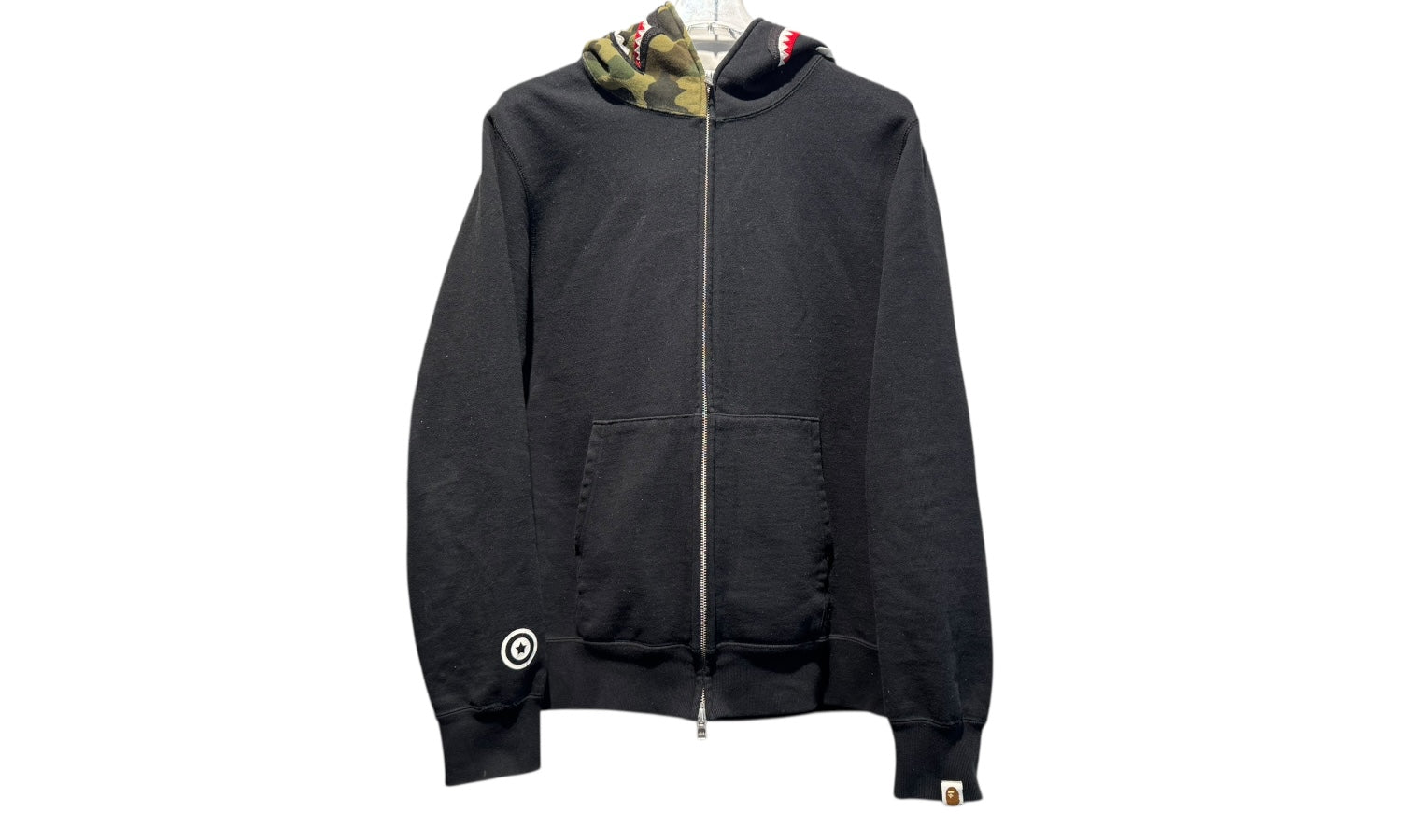A Bathing Ape Used Bape Camo Full Zip Hoodie Black - test