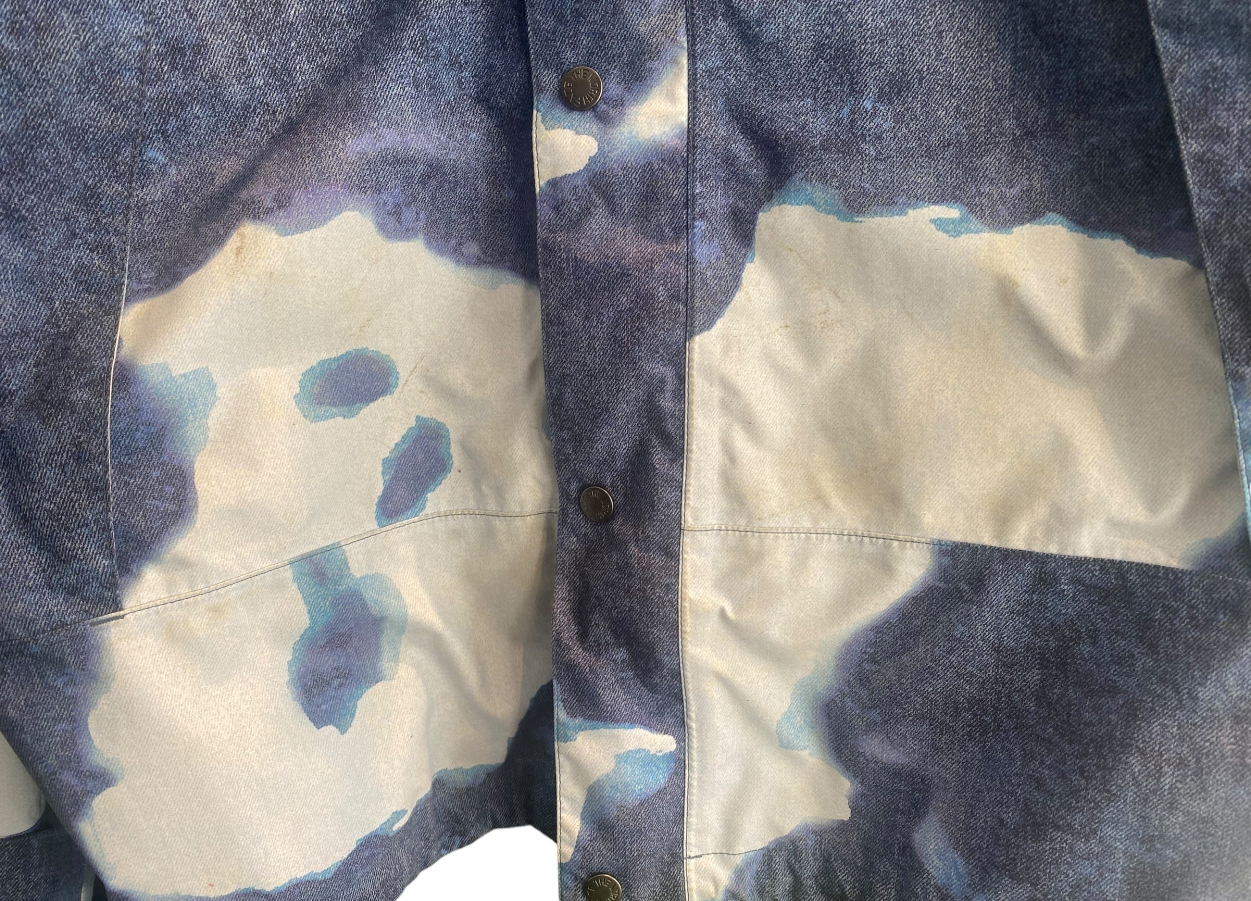 Supreme Used Supreme The North Face Bleached Denim Print Mountain Jacket Indigo - test