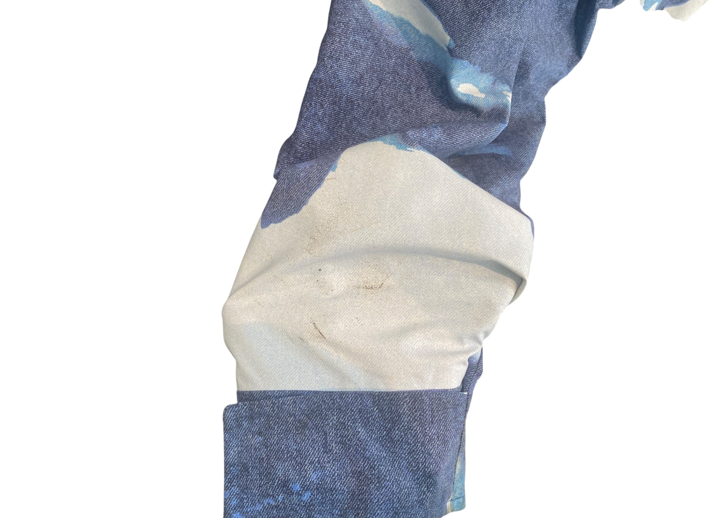 Supreme Used Supreme The North Face Bleached Denim Print Mountain Jacket Indigo - test