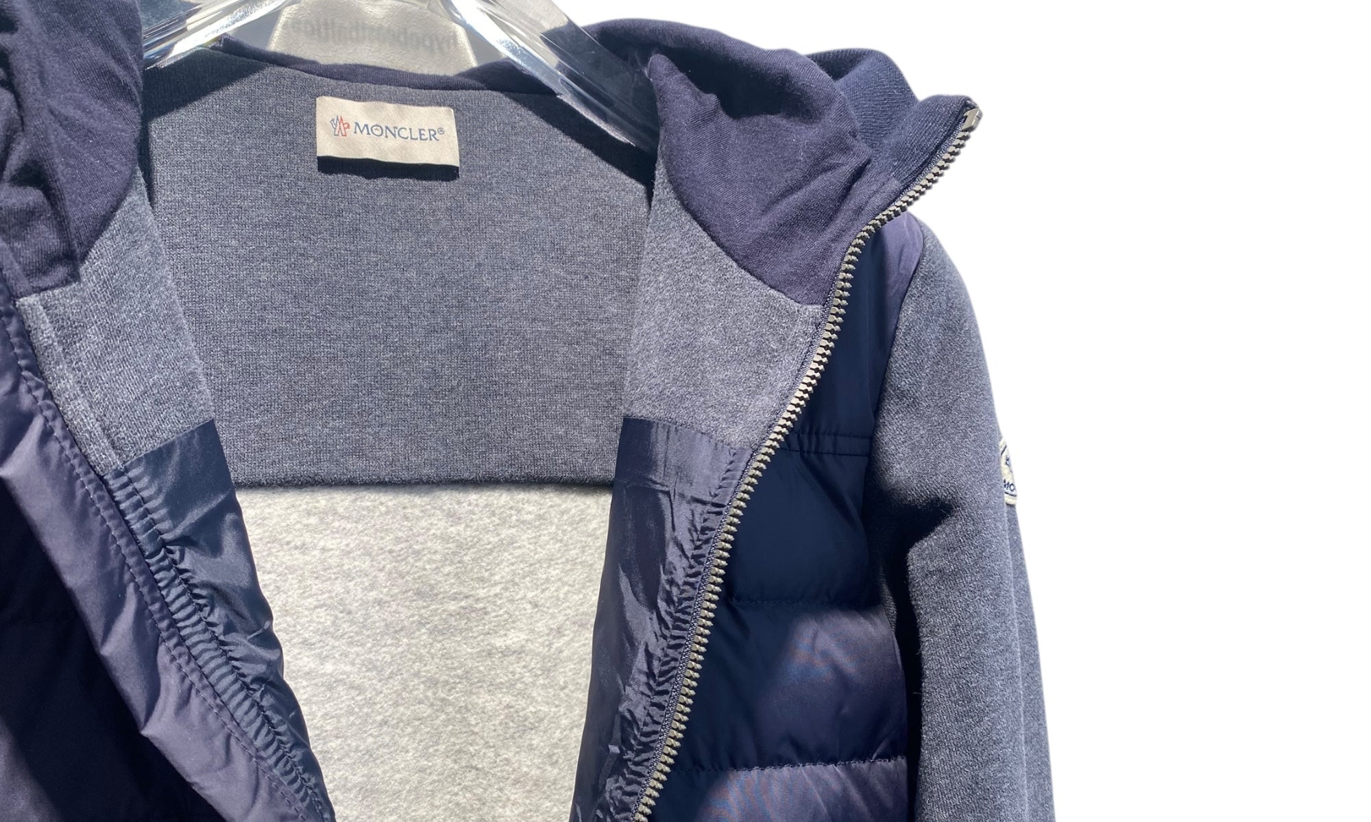 Moncler Used Moncler Tricot Cardigan Navy Gray - TRICOTCARDIGAN