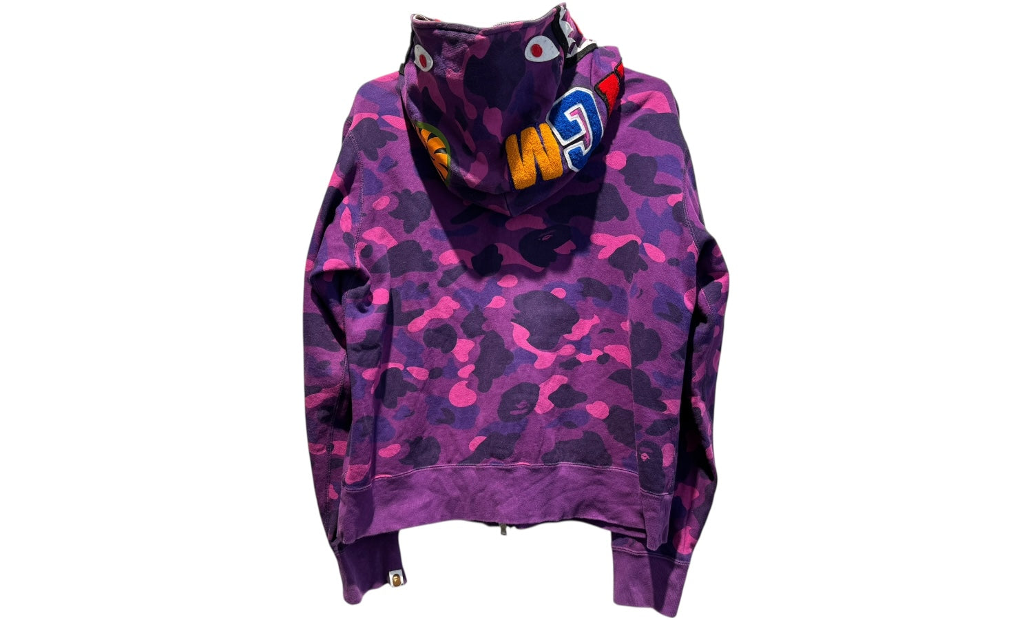 A Bathing Ape Used Bape Purple Full Zip Hoodie Black - test