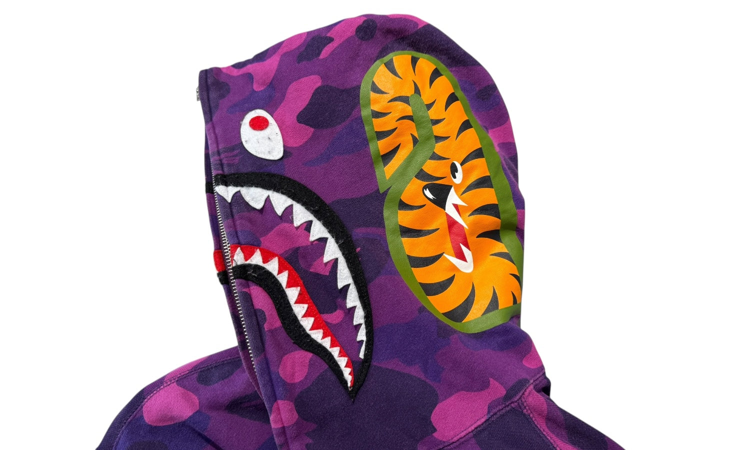 A Bathing Ape Used Bape Purple Full Zip Hoodie Black - test