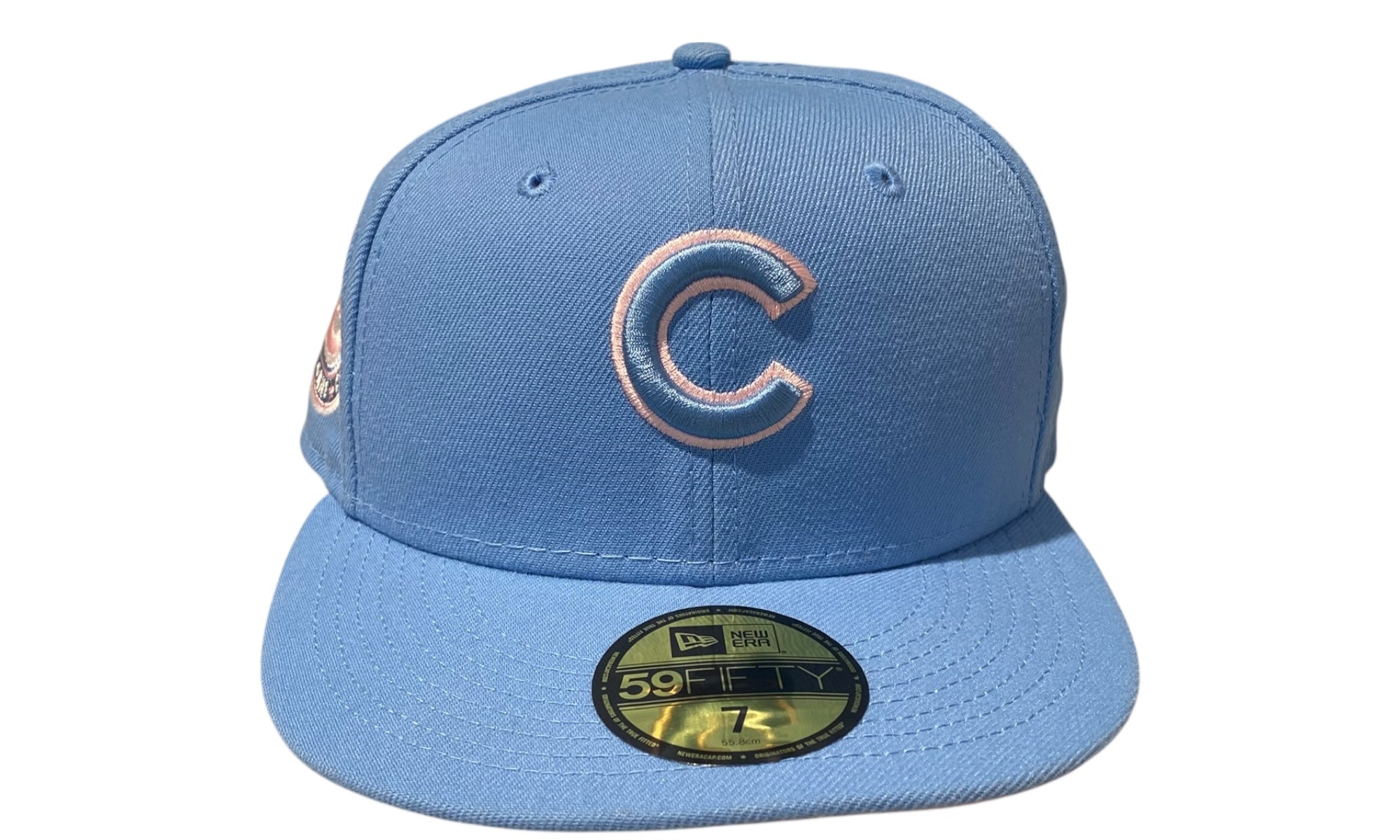 New Era Used Chicago Cubs Fitted Cap University Blue Pink - test