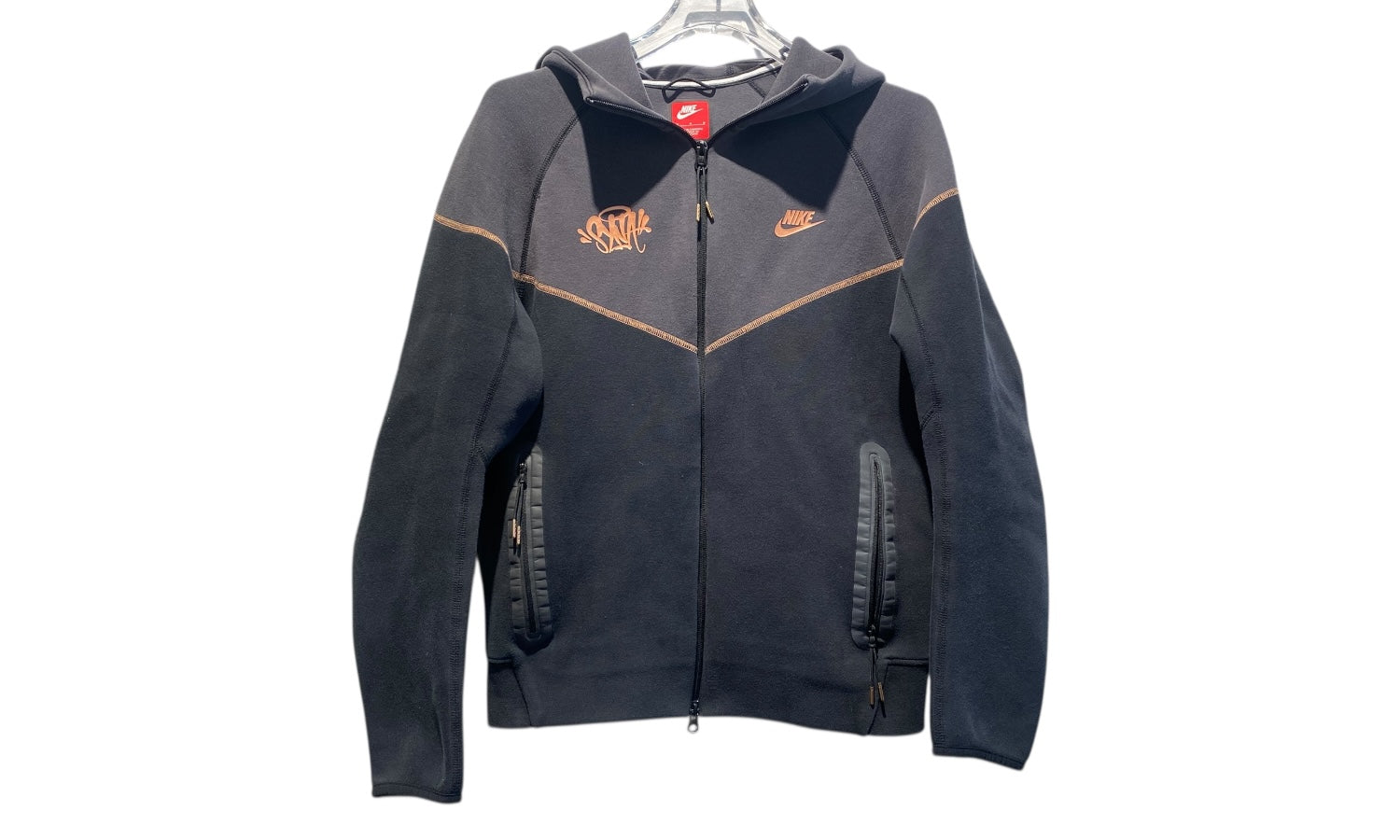 Nike Used Nike Sportswear x Central Cee Syna World Tech Fleece Hoodie & Joggers Set Black/Metallic Red Bronze - HQ3749-010/HQ3748-010