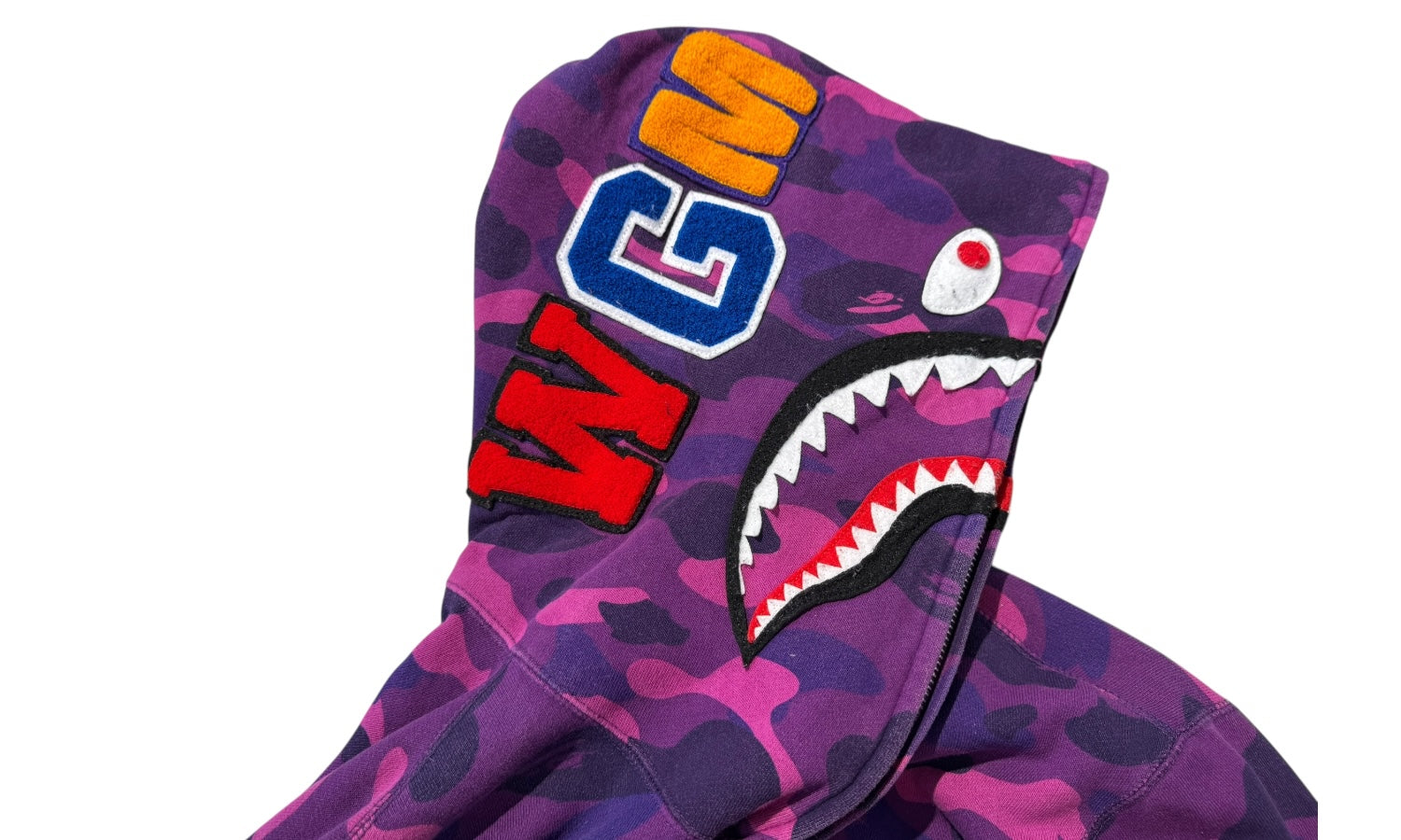 A Bathing Ape Used Bape Purple Full Zip Hoodie Black - test