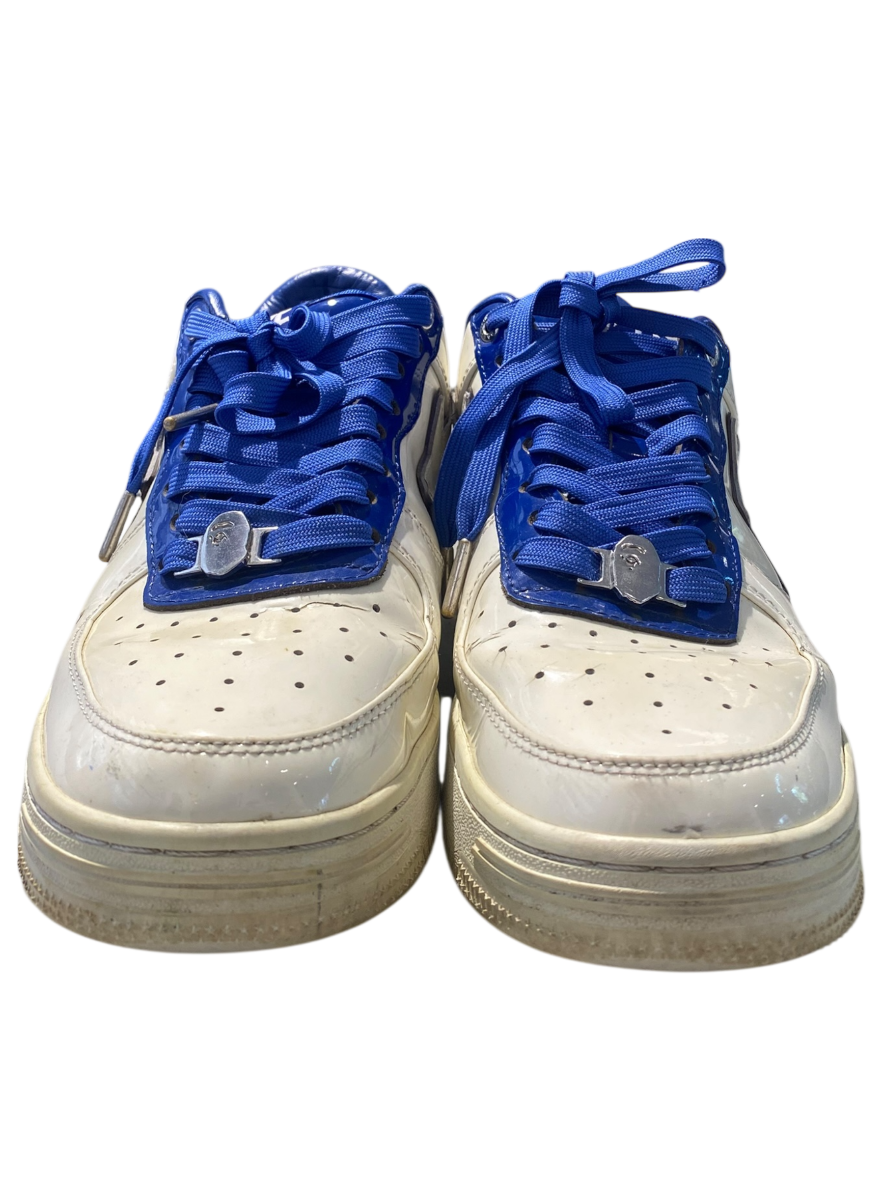 A Bathing Ape  Used Bapesta Patent Leather Blue White - test