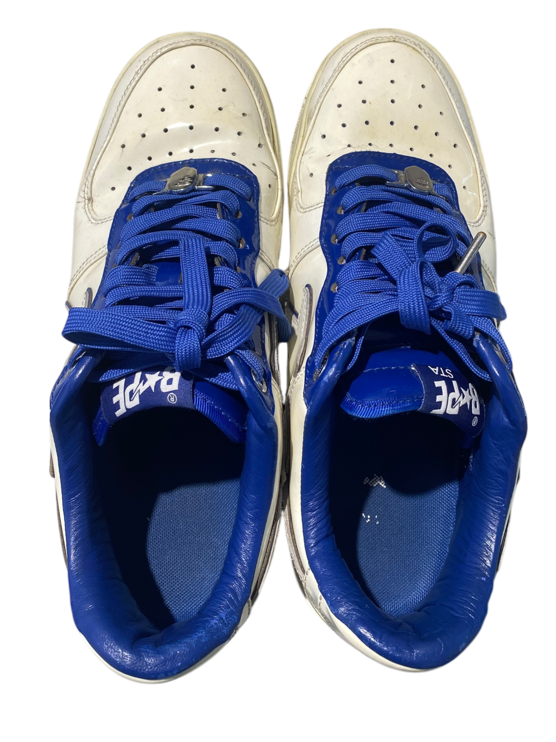 A Bathing Ape  Used Bapesta Patent Leather Blue White - test