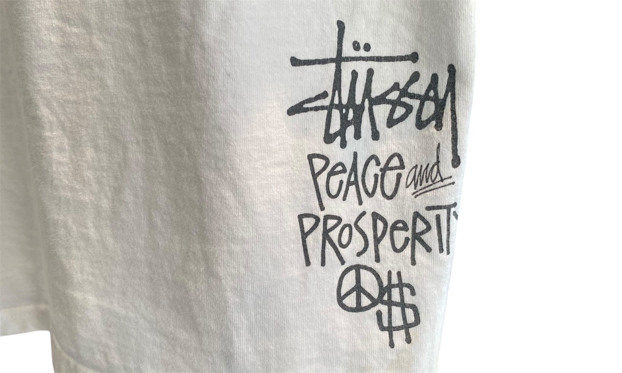 Stussy Used Stussy Peace & Prosperity Tee White - stussy1