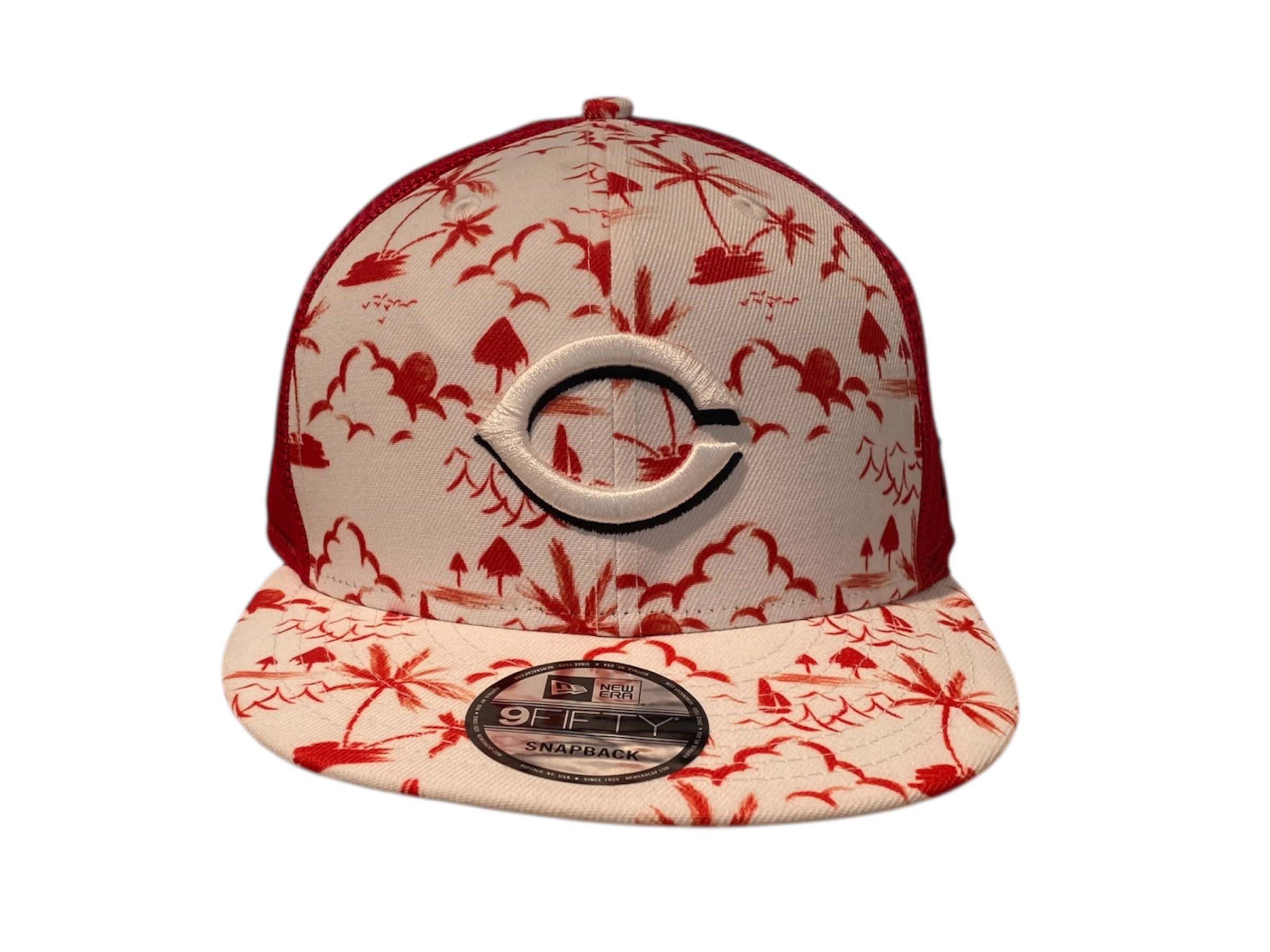 New Era Used Cincinnati Reds White and Red Snapback Cap - test
