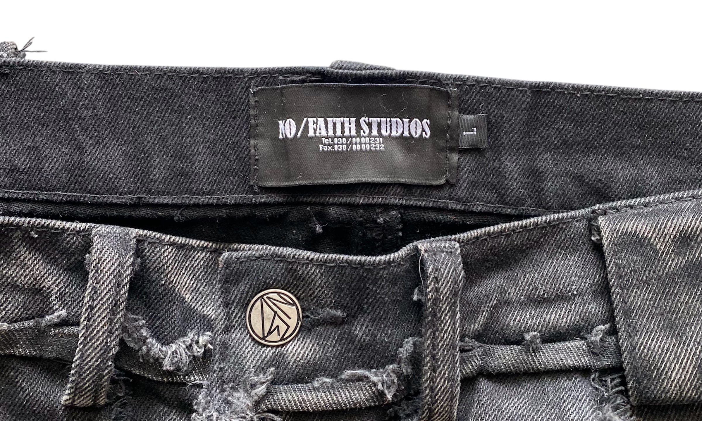 No/Faith Studio Used No Faith Studio FLARED DENIM 001 BLACK - NOFAITH