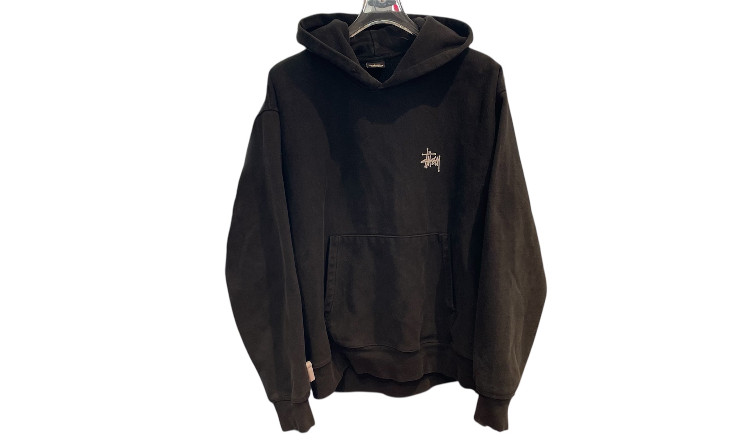 nike Used Stussy Black Classic Logo Hoodie - 521251413