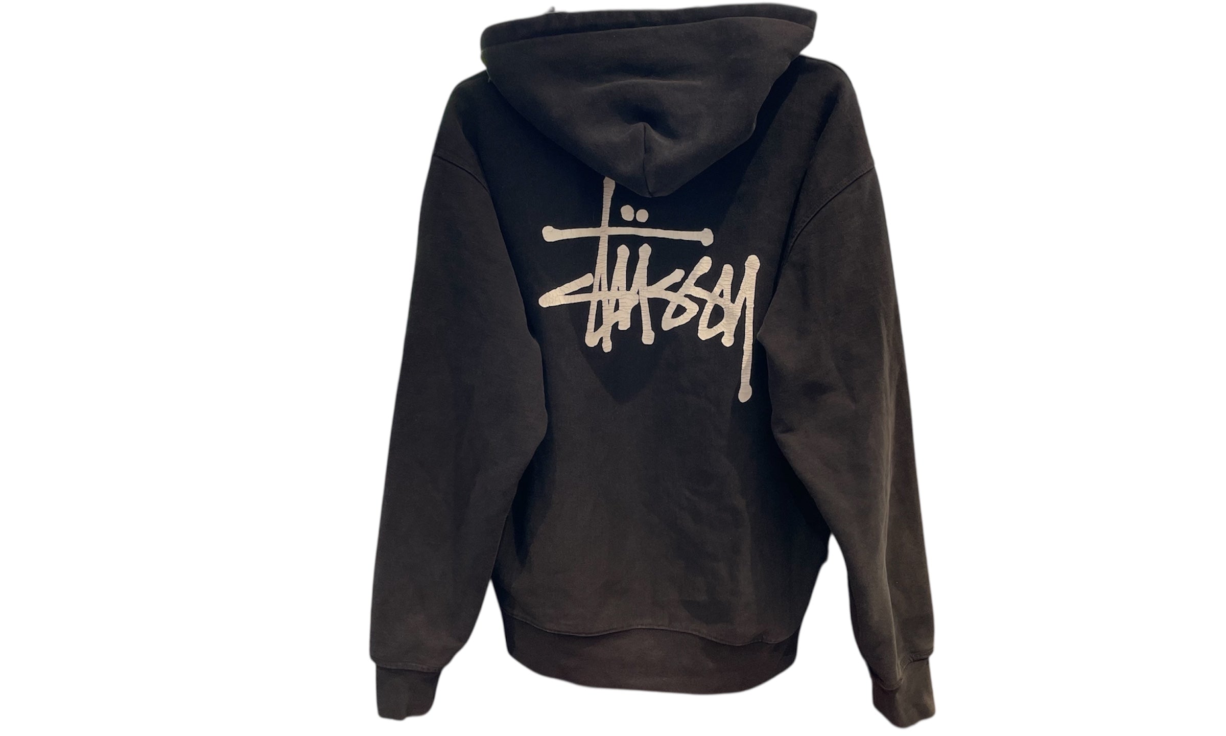 nike Used Stussy Black Classic Logo Hoodie - 521251413