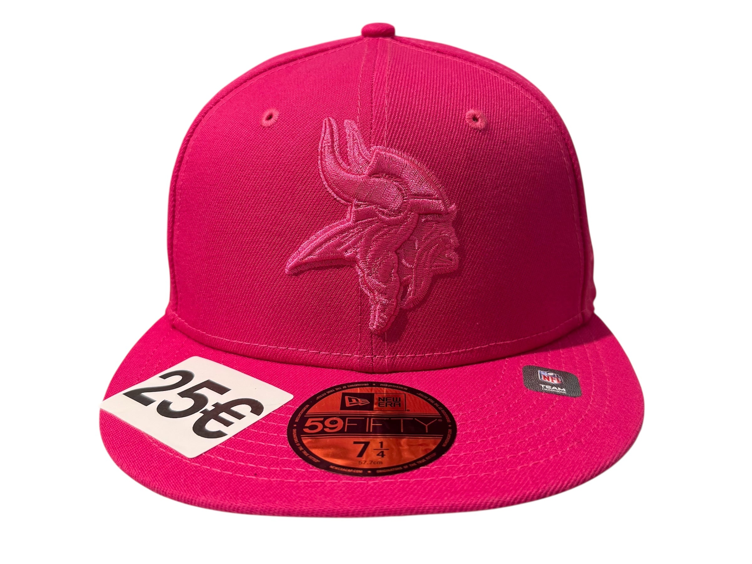 New Era Used Minnesota Vikings fitted hat pink 7 1/4 - 602251228