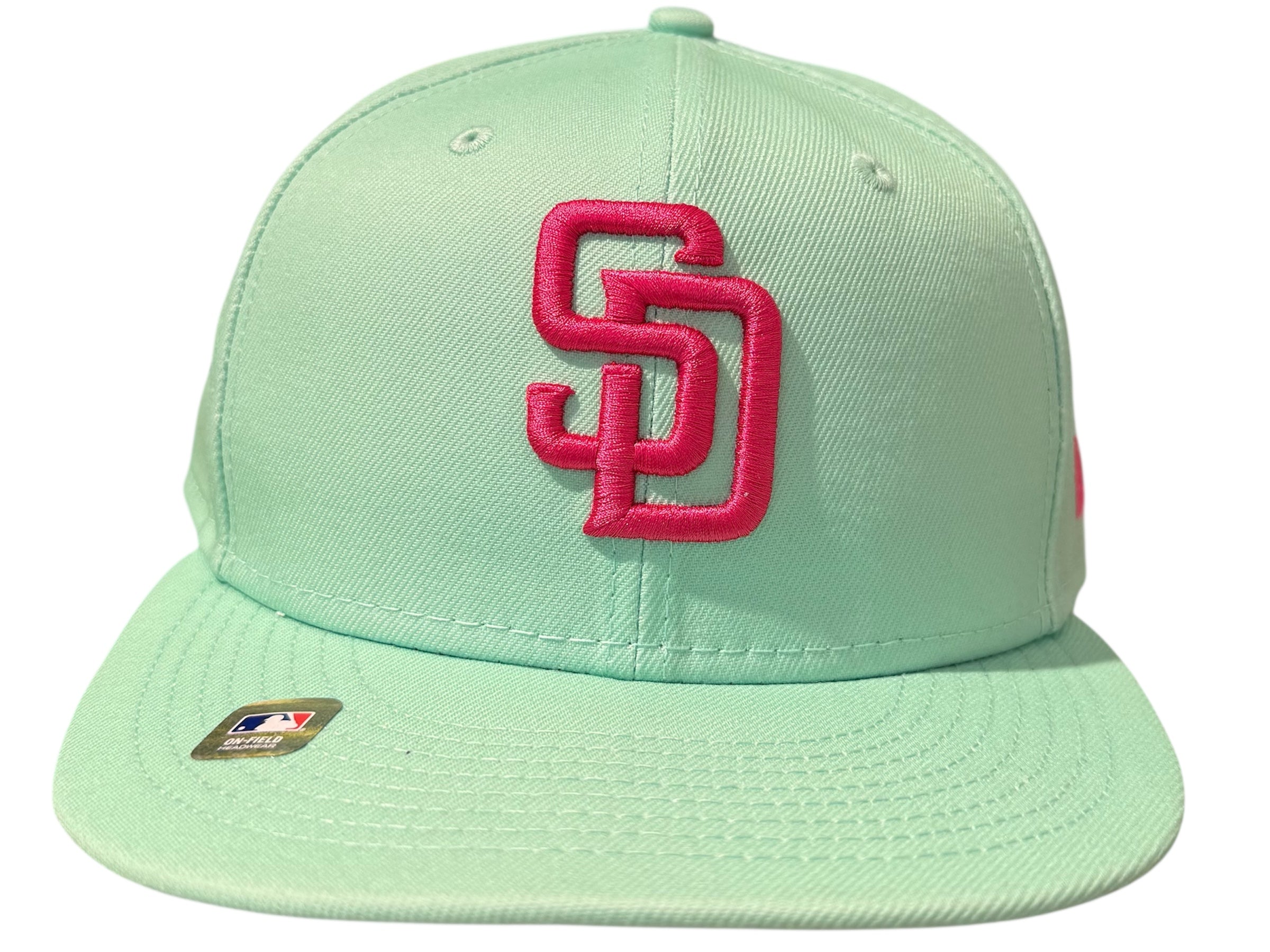 New Era Used San Diego Padres fitted hat white green 7 1/2 - 602251228