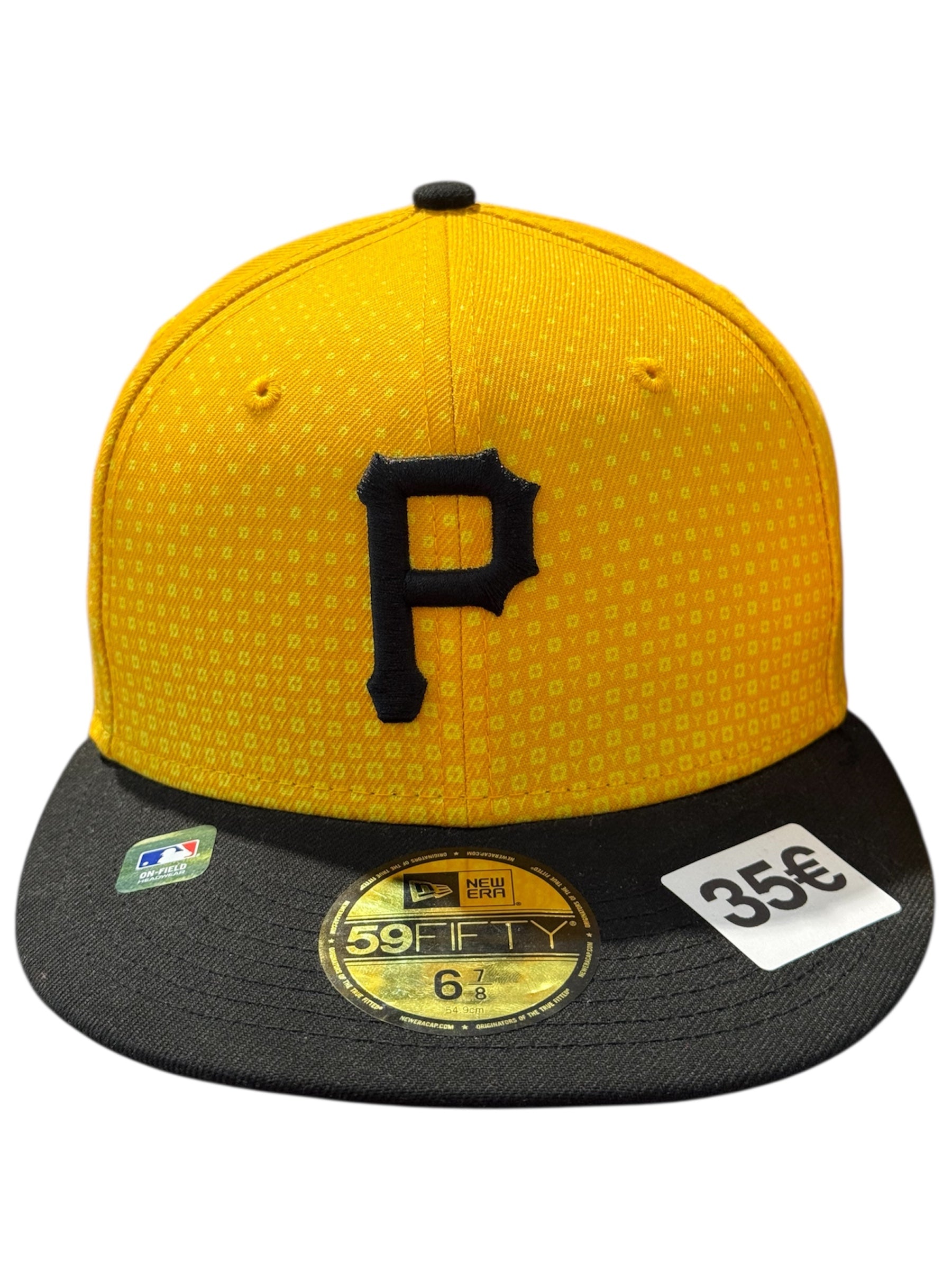 New Era Used Pittsburgh Pirates Fitted Cap Yellow - test