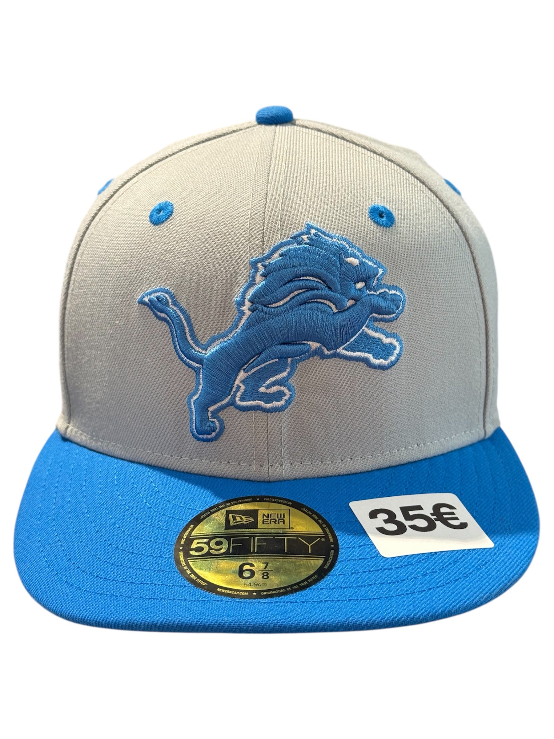 New Era Used Detroit Lions Royals Fitted Cap Blue - test