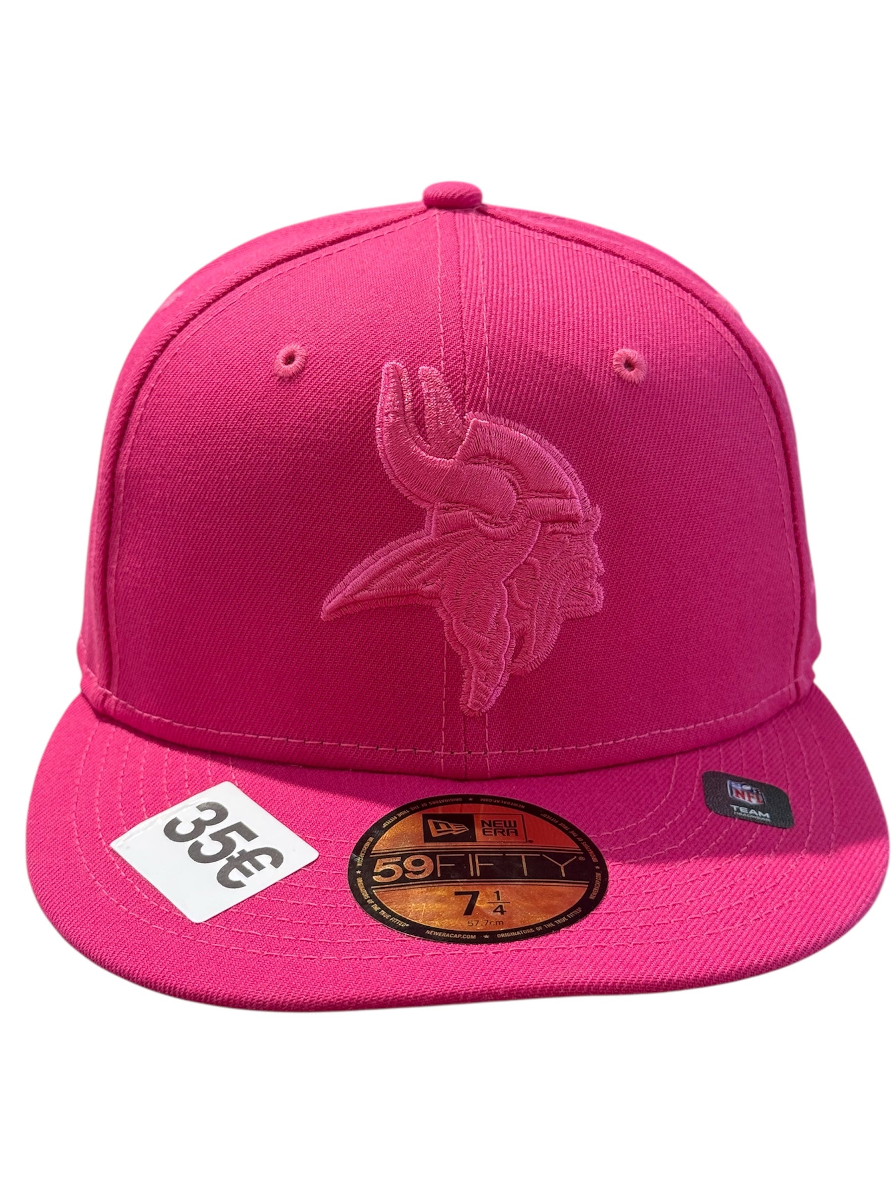 New Era Used Minnesota Vikings Fitted Cap Pink - test