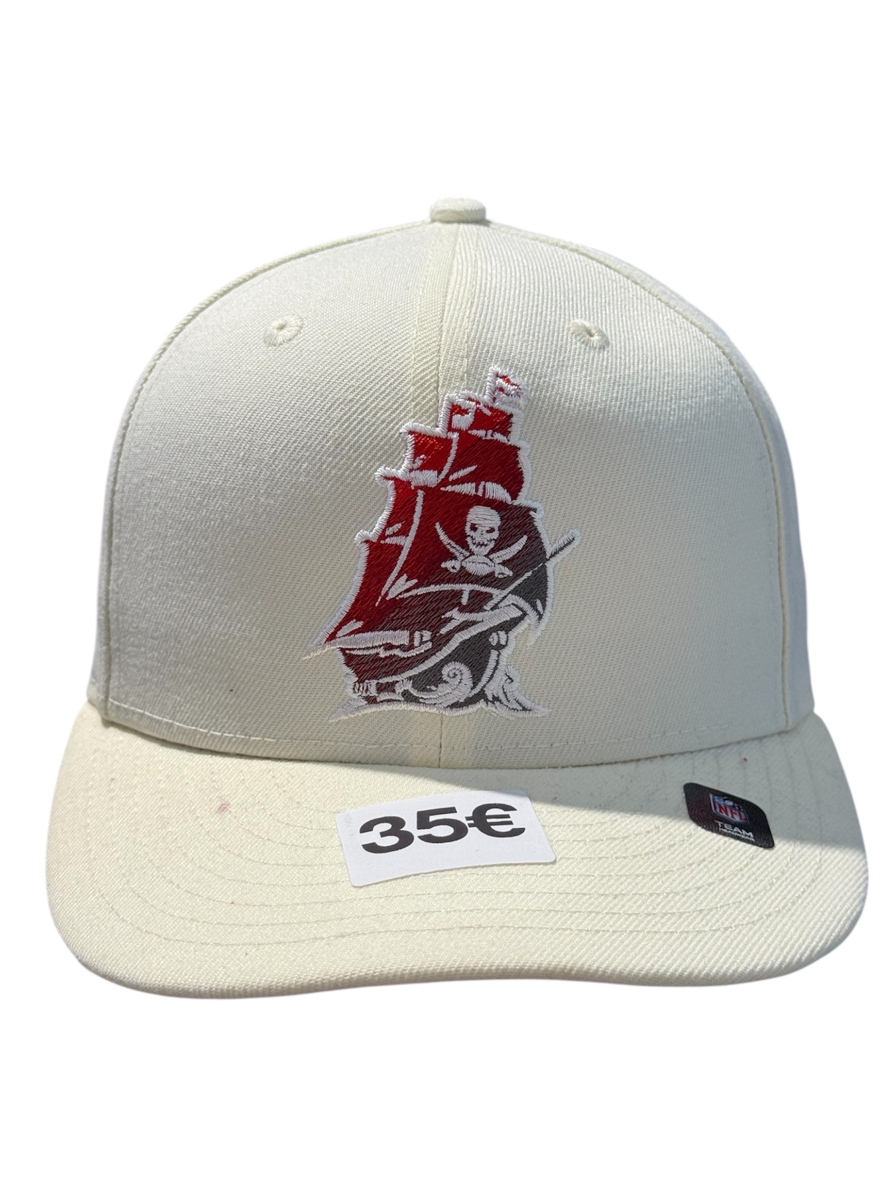 New Era Used Tampa Bay Buccaneers Fitted Cap Cream - test