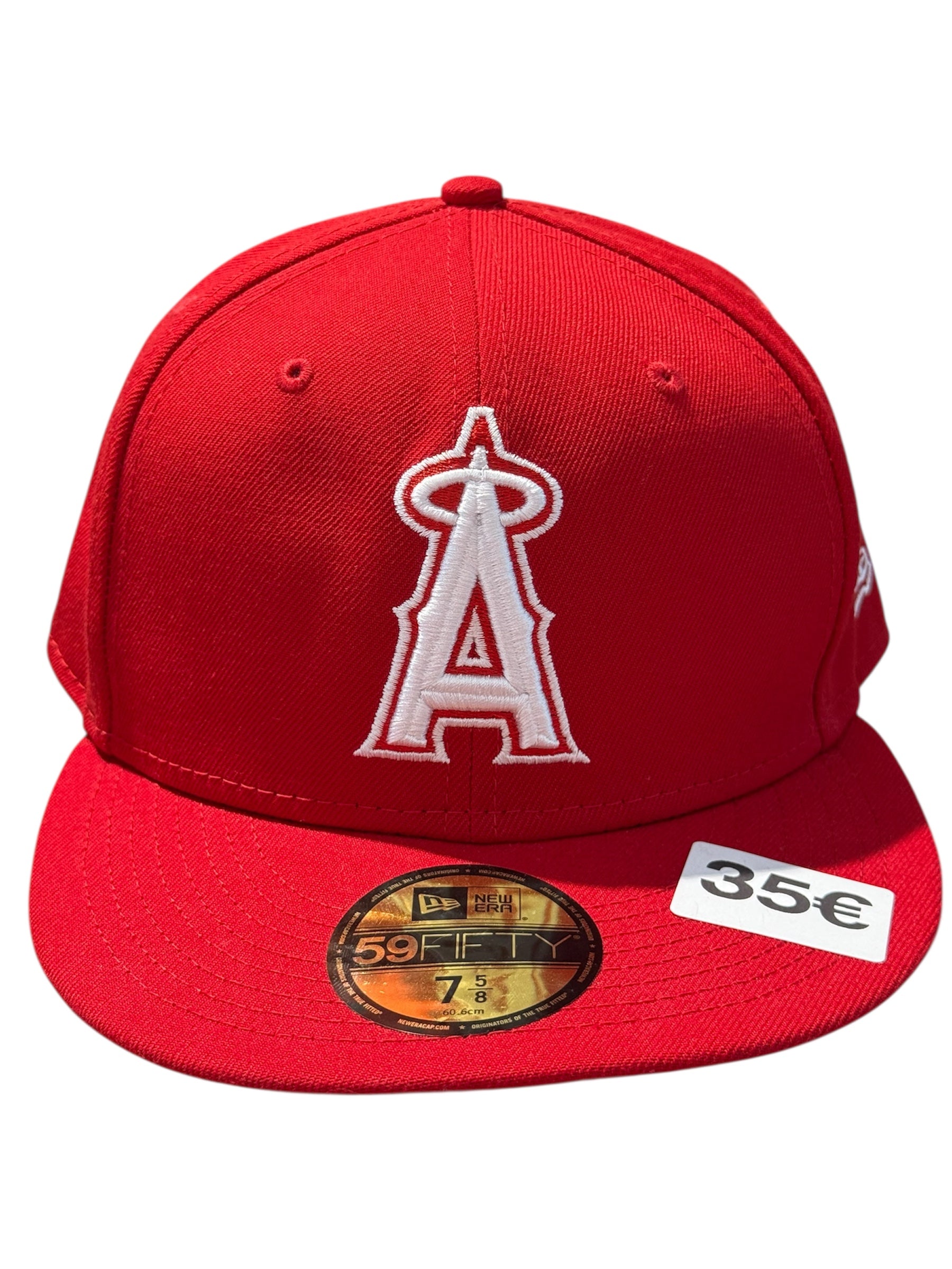 New Era Used Los Angeles Angels Fitted Cap Red  - test