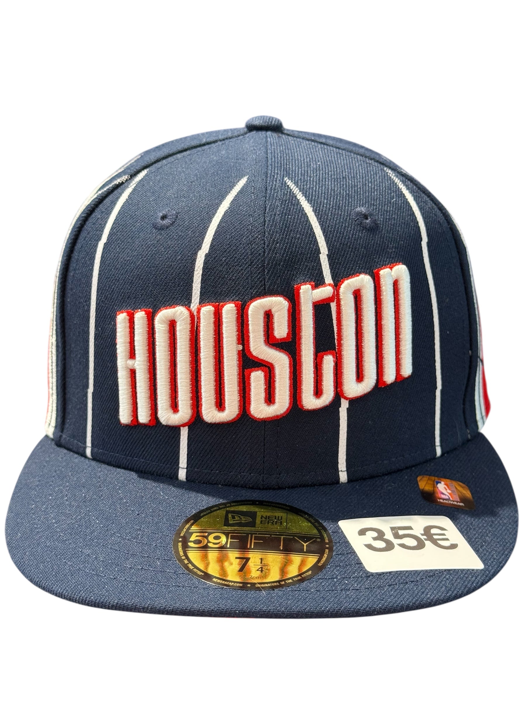New Era Used Houston Rockets Fitted Cap Navy Red - test