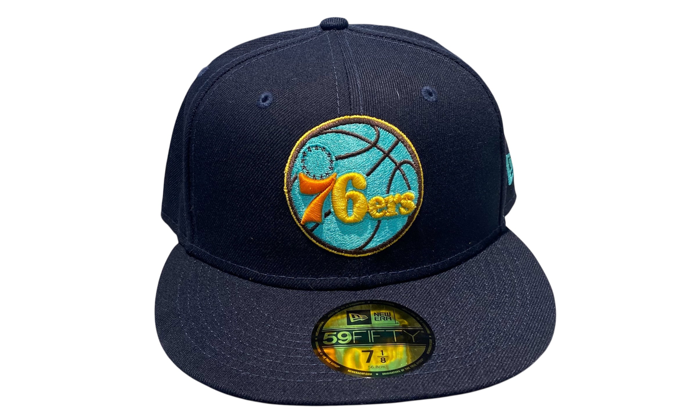 New Era Used Philadelphia 76ers Fitted Cap Navy - test