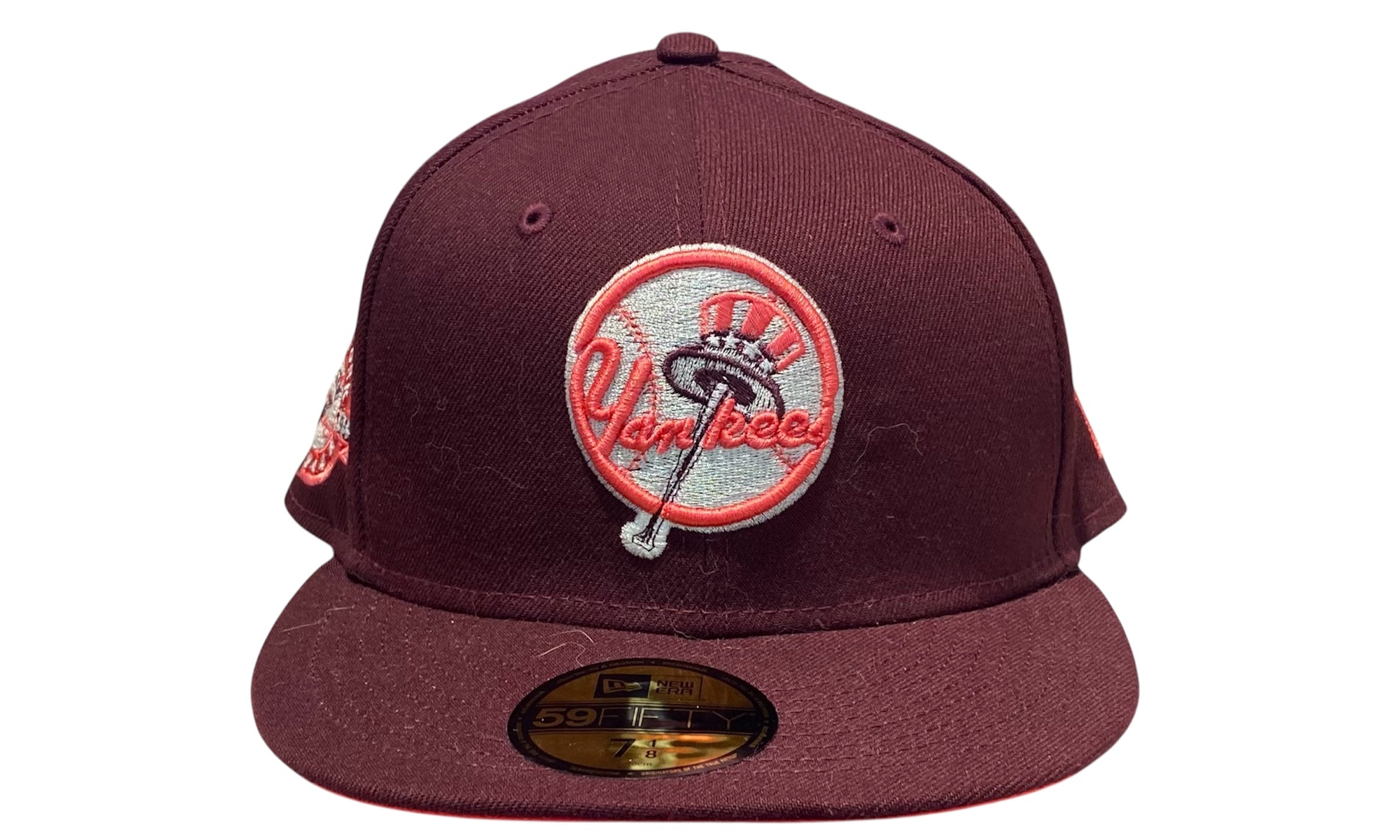 New Era Used New York Yankees Fitted Cap Maroons - test