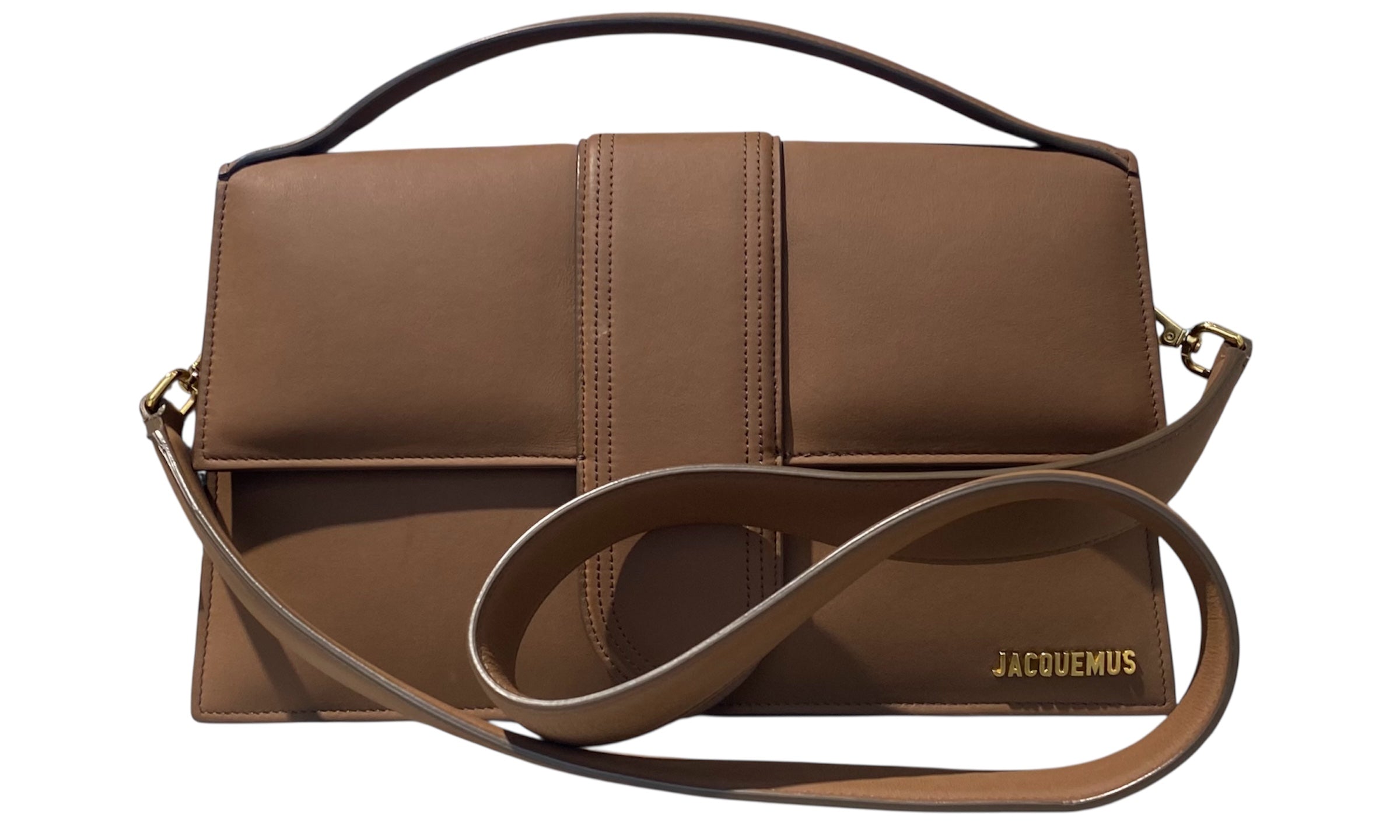 Used Jacquemus Le Grand Bambino Crossbody Flap Bag Brown XL