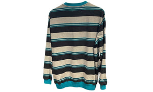Palace Used Palace Blue Grey Navy Striped Crewneck - 710251703