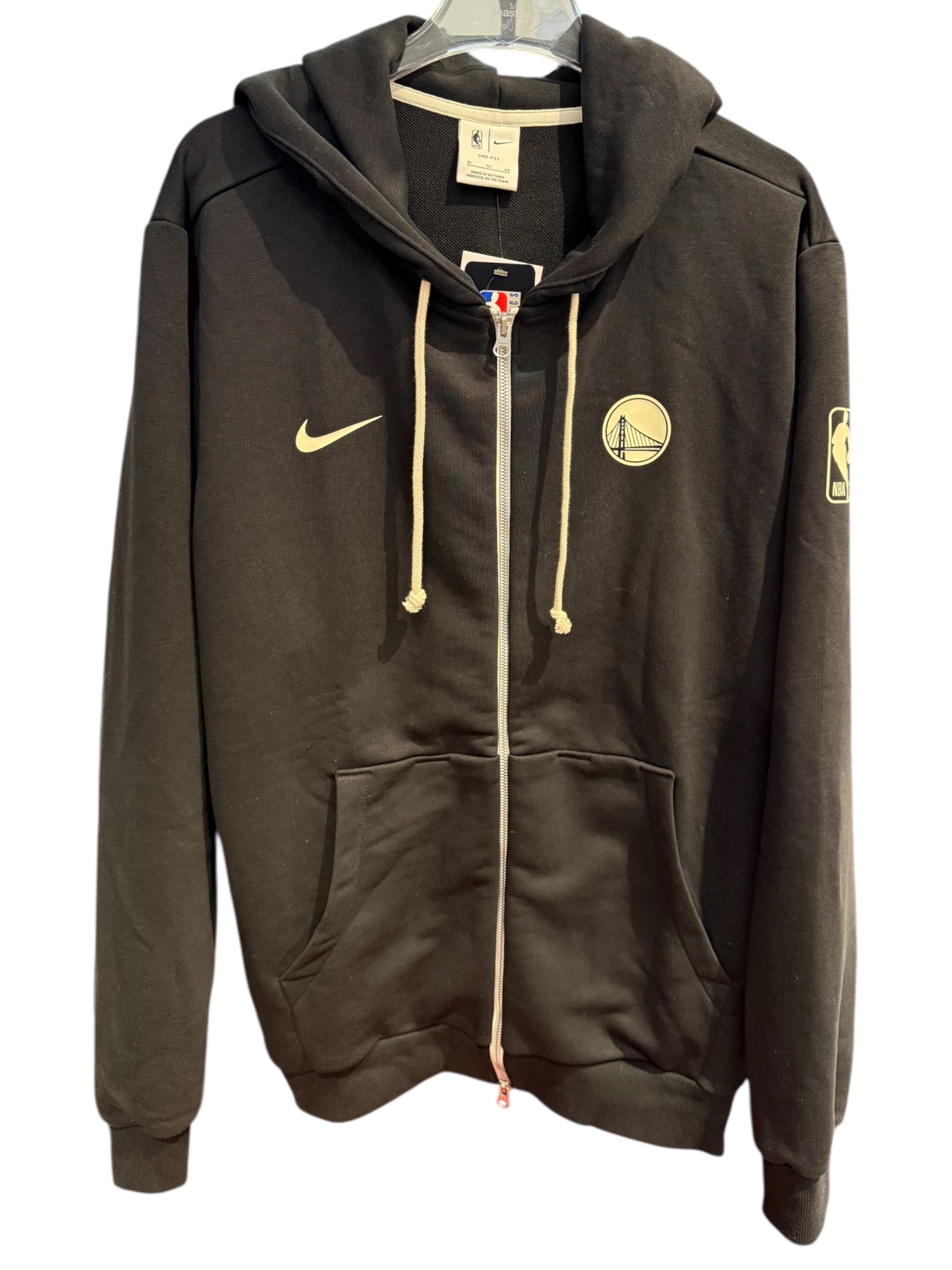 NBA Used Golden State Warriors Black Zip Up Hoodie - test