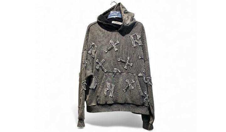 Racer Worldwide Used Racer Worldwide Washed Black Patch hoodie - 1111251238