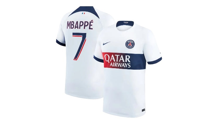PSG Paris Saint-Germain 2023-24 Away Kit Mbappe #7