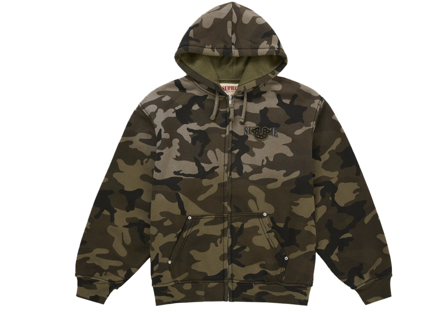 Supreme True Religion Zip Up Hooded Sweatshirt (FW25) Woodland Camo - SUPR-STRZUHS(-MULTI