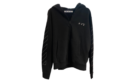 OFF-WHITE Used OFF-WHITE Zip Hoodie Black - OMBE001F20FLE001