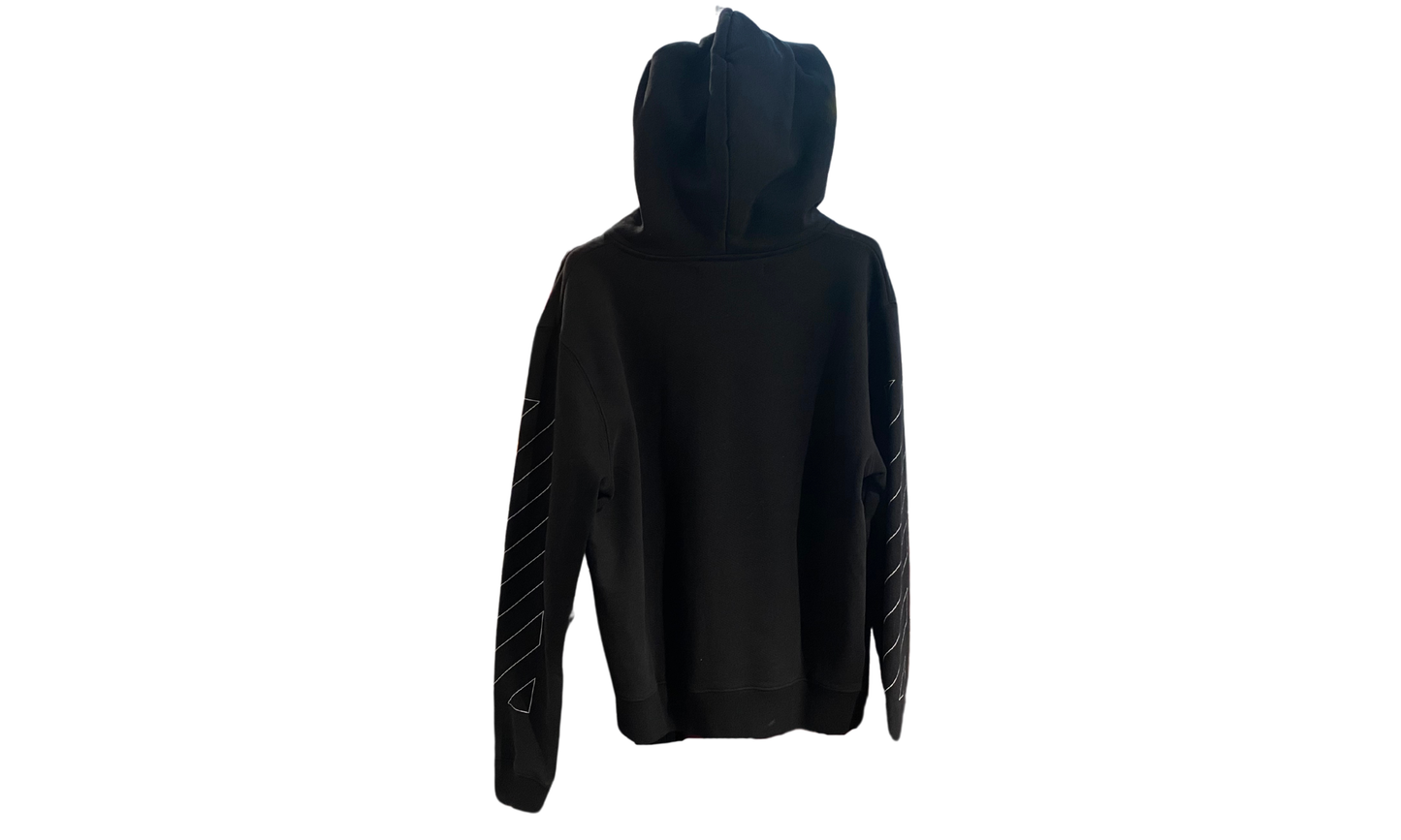 OFF-WHITE Used OFF-WHITE Embroidery Zip up Hoodie Black - OMBB097S23FLE006