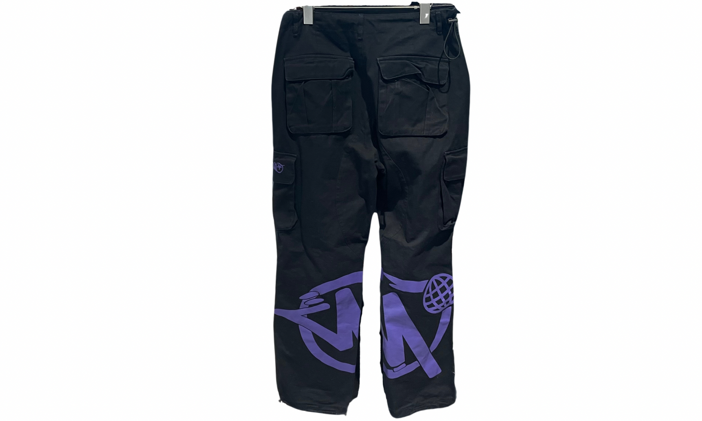 Minus Two Used Minus Two Cargo Pants Black Purple - 1213241749