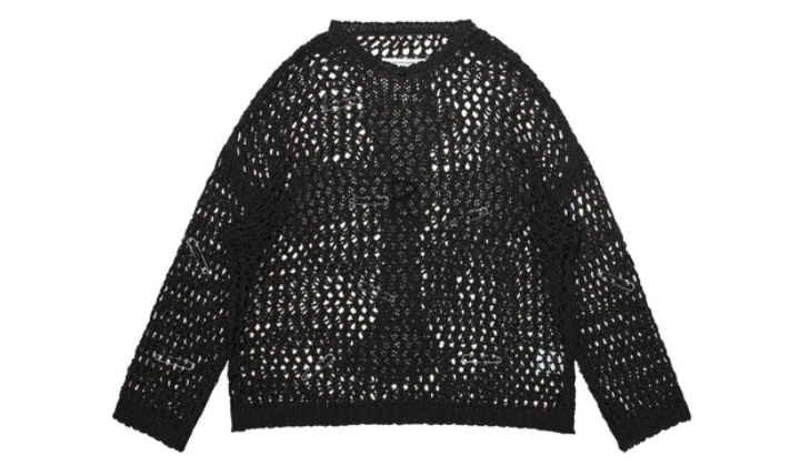 Racer Worldwide Used Racer Worldwide Black Cross Net Sweater - 107251327