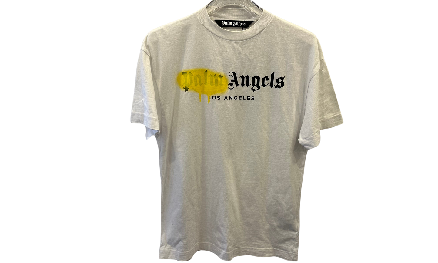 Palm Angels Used Palm Angels white spray logo tee - test