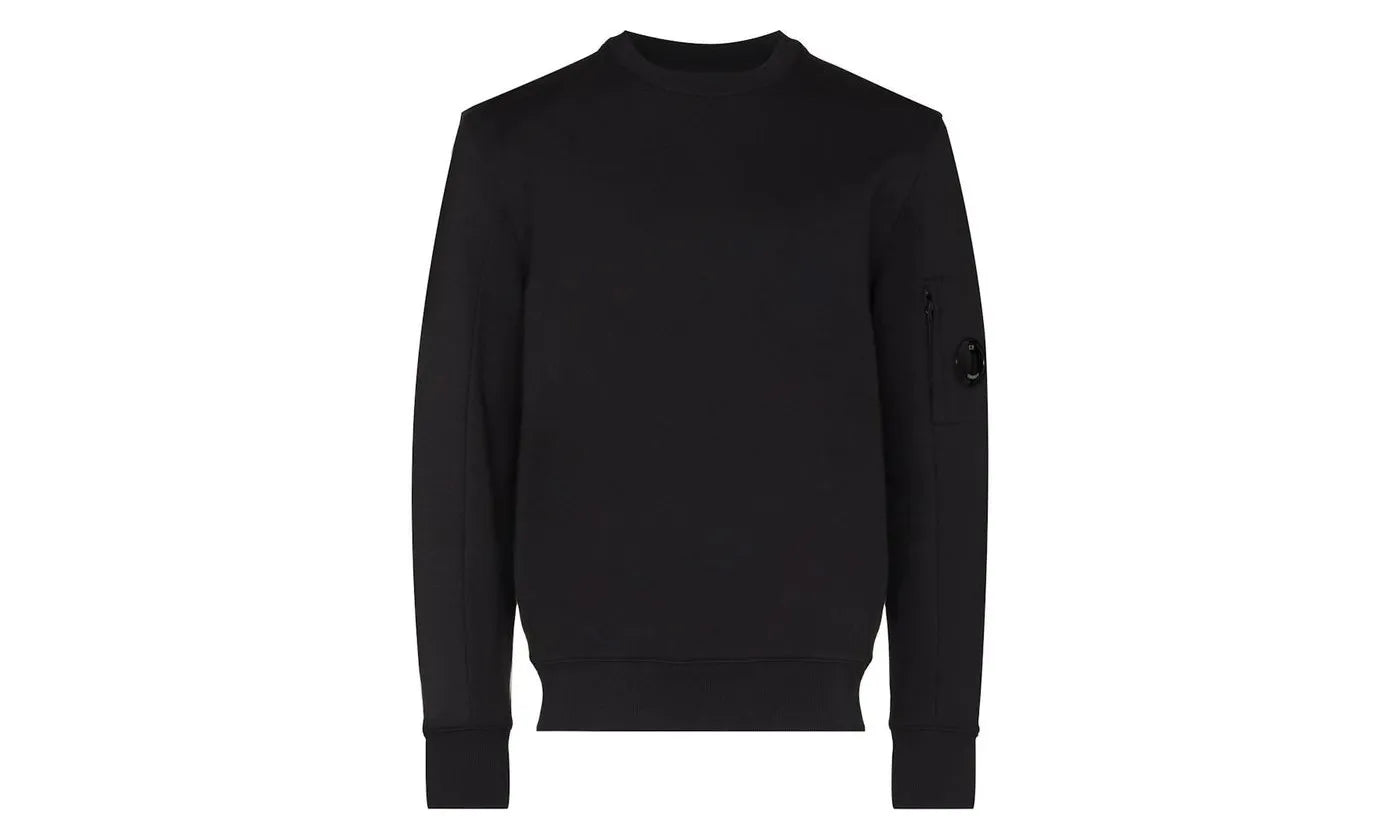 CP company fleece crewneck sweatshirt black - 12CMSS022A005086W