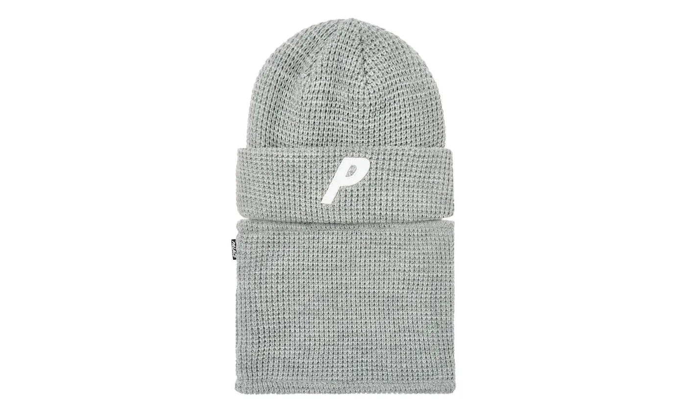 Palace Zip Off Facewarmer P Beanie Grey Marl - PALA-PZOFPB-GREYMARL