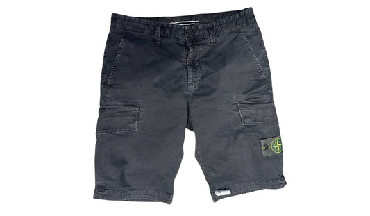 Stone Island Used Stone Island Dark Grey Denim Shorts - 1103241653