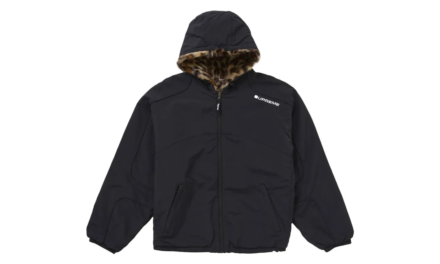 Supreme Faux Fur Reversible Hooded Track Jacket Black - SUPR-SFFRHT-BLACK
