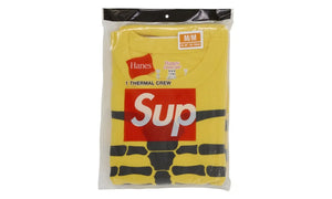 Supreme Hanes Bones Thermal Crew FW25 (1 Pack) Yellow - SUPR-SHBTCF(P-MULTI