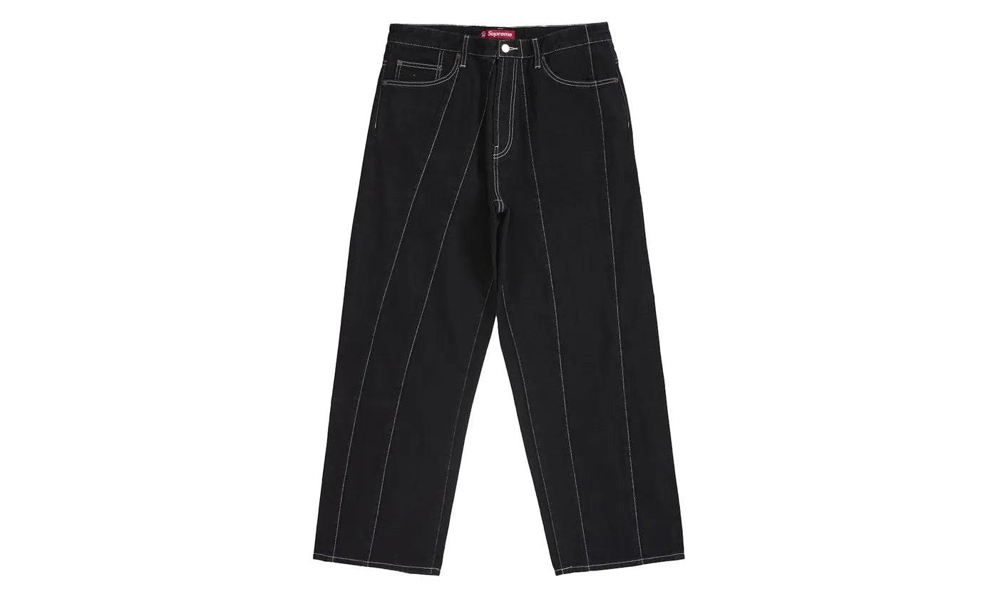 Supreme Paneled Stripe Baggy Jean Black - SUPR-SPSBJB-BLACK