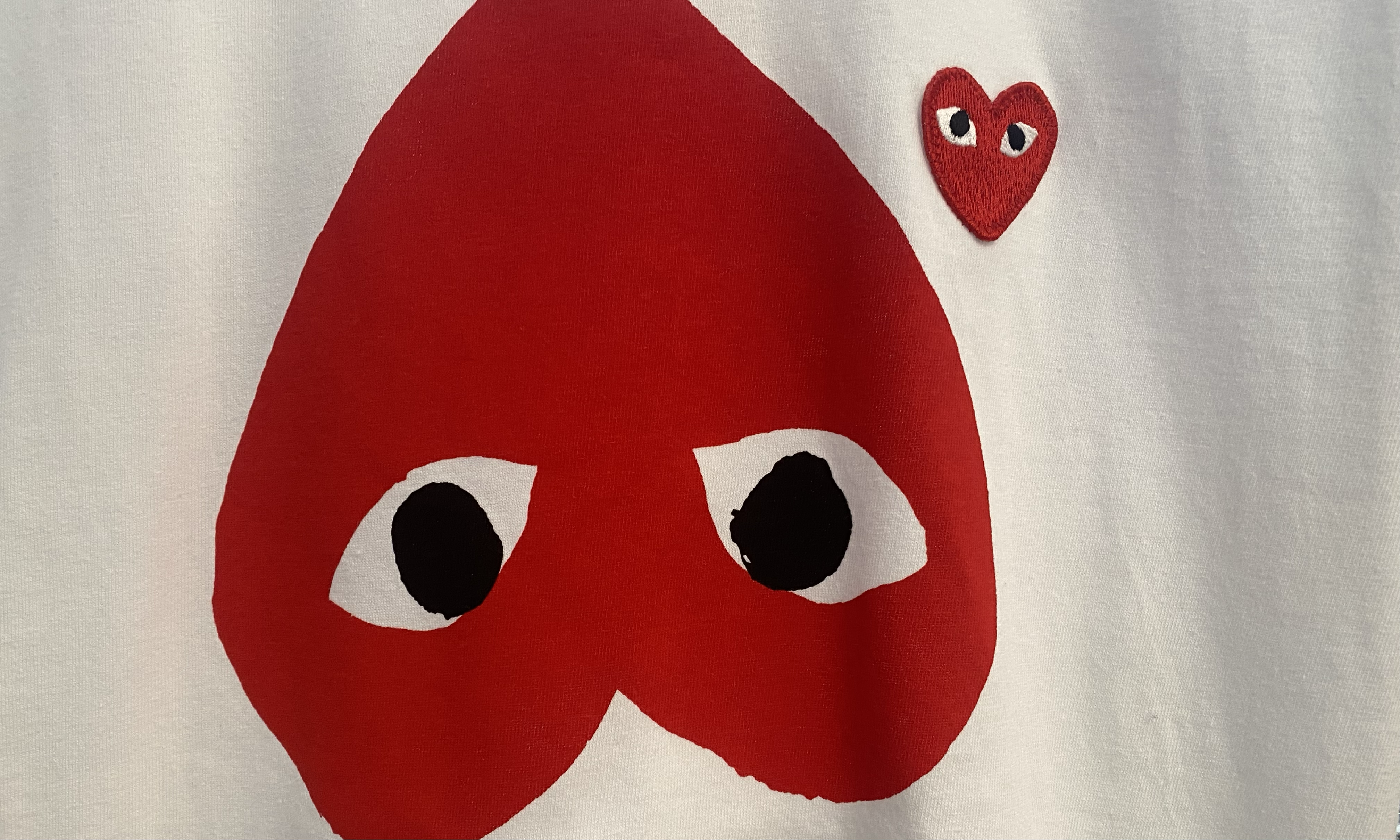 CDG Used CDG Polka Dot With Upside Down Heart T-Shirt White - 531251201
