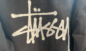 nike Used Stussy Black Classic Logo Hoodie - 521251413
