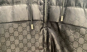 nike Used Gucci Stripe Sleeve Monogram Black Jacket  - 612251607